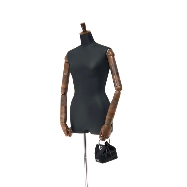 PRADA プラダ　ロゴ　ナイロン　メタルハンドル　ミニバッグ　巾着　ネイビー　vintage　ヴィンテージ　オールド　n6ebbk