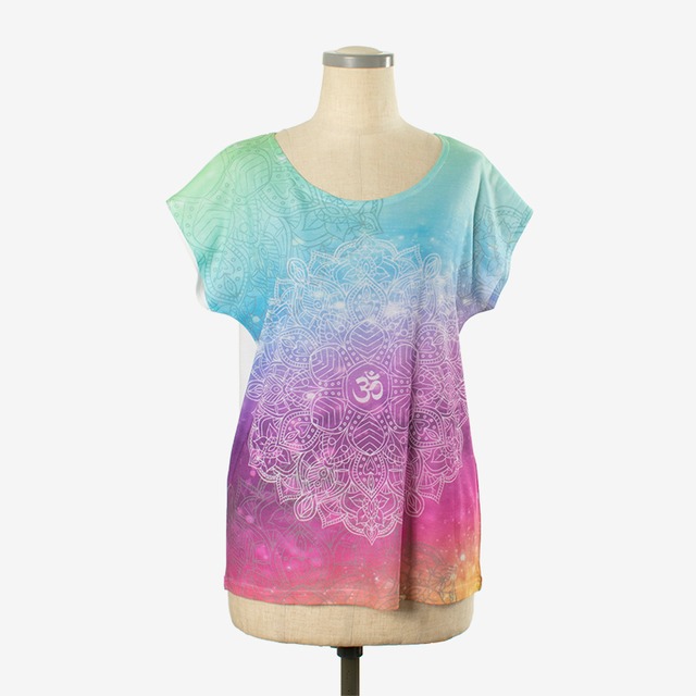 ヨガプリントTシャツ マンダラ３　Yoga print T-shirt Mandala3
