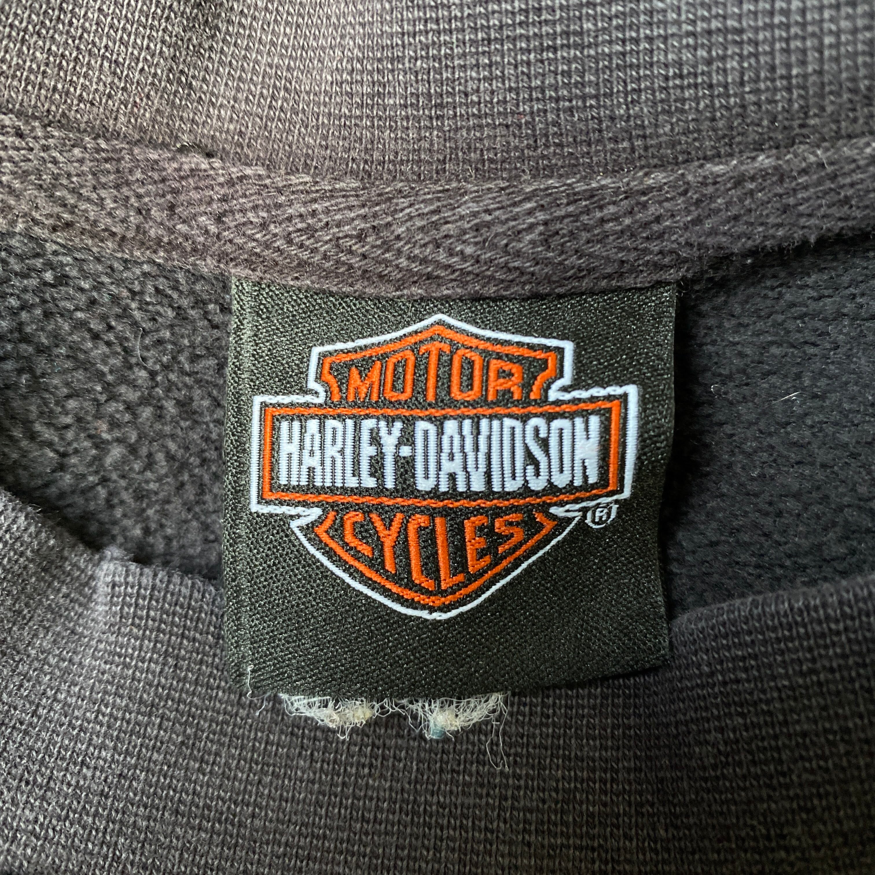 ハーレーダビッドソン ロゴ刺繍 スウェット メンズXL相当 古着 Harley-Davidson トレーナー バイク モーターサイクル ブラック  黒【スウェット】 | cave 古着屋【公式】古着通販サイト