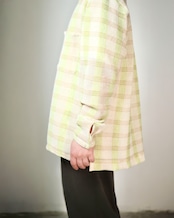 MAYKAM - SHEERCHECK KNIT SHIRT : beige
