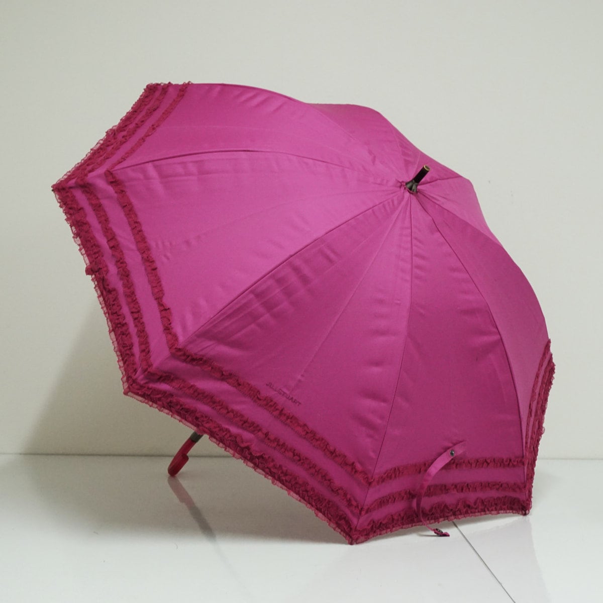 晴雨兼用日傘 JILL STUART ジルスチュアート USED品 フリル ロゴ刺繍