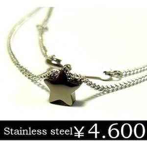 【年始セール】ネックレス レディース チェーン スター 星 ステンレス ブラック シンプル gns851b