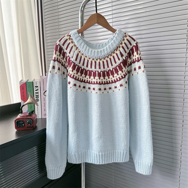 【tops】ジャカードニットセーター M26465