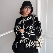 Typo pattern usefull knit/black