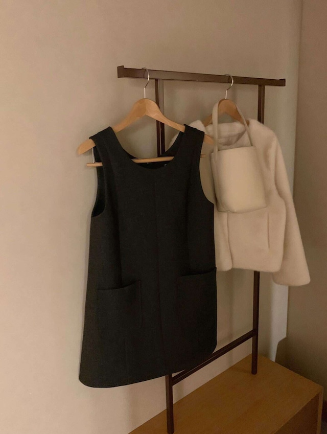 (予約) LITER / Merry wool pocket onepiece 2color