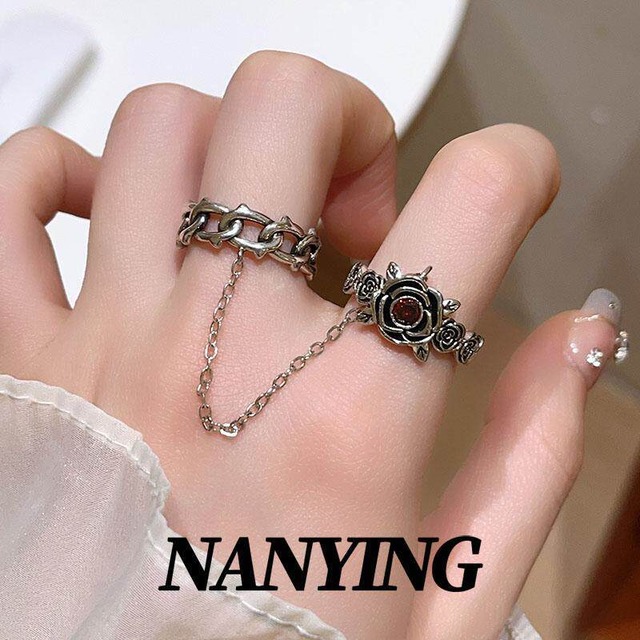 ✿ トゲバラ。二本指！【NANYINGシリーズ】★指輪★ 飾り物 アクセサリー 開け口調整可 リング 小物 薔薇
