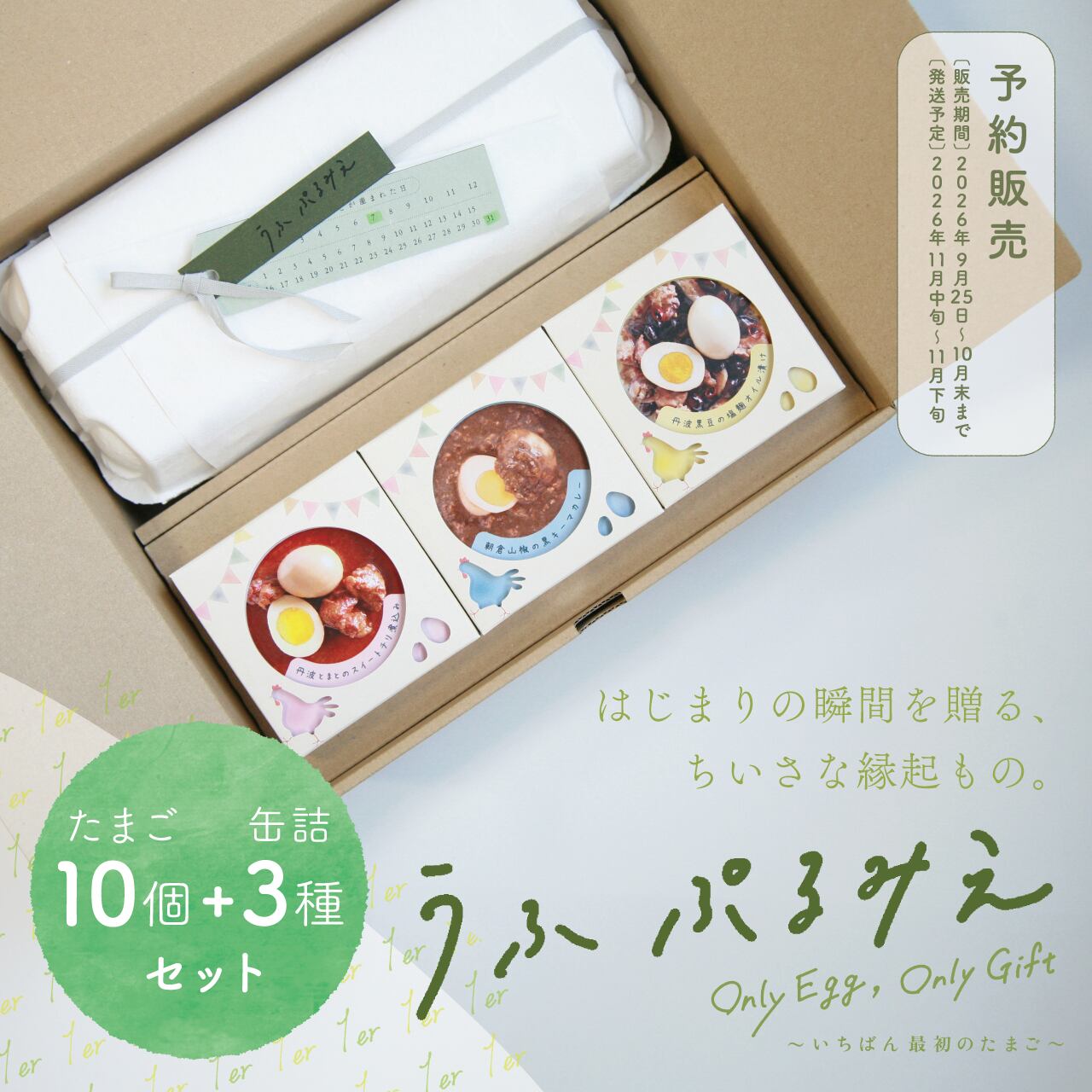 【11月中旬～下旬お届け】うふ ぷるみえ10個＋缶詰3種セット