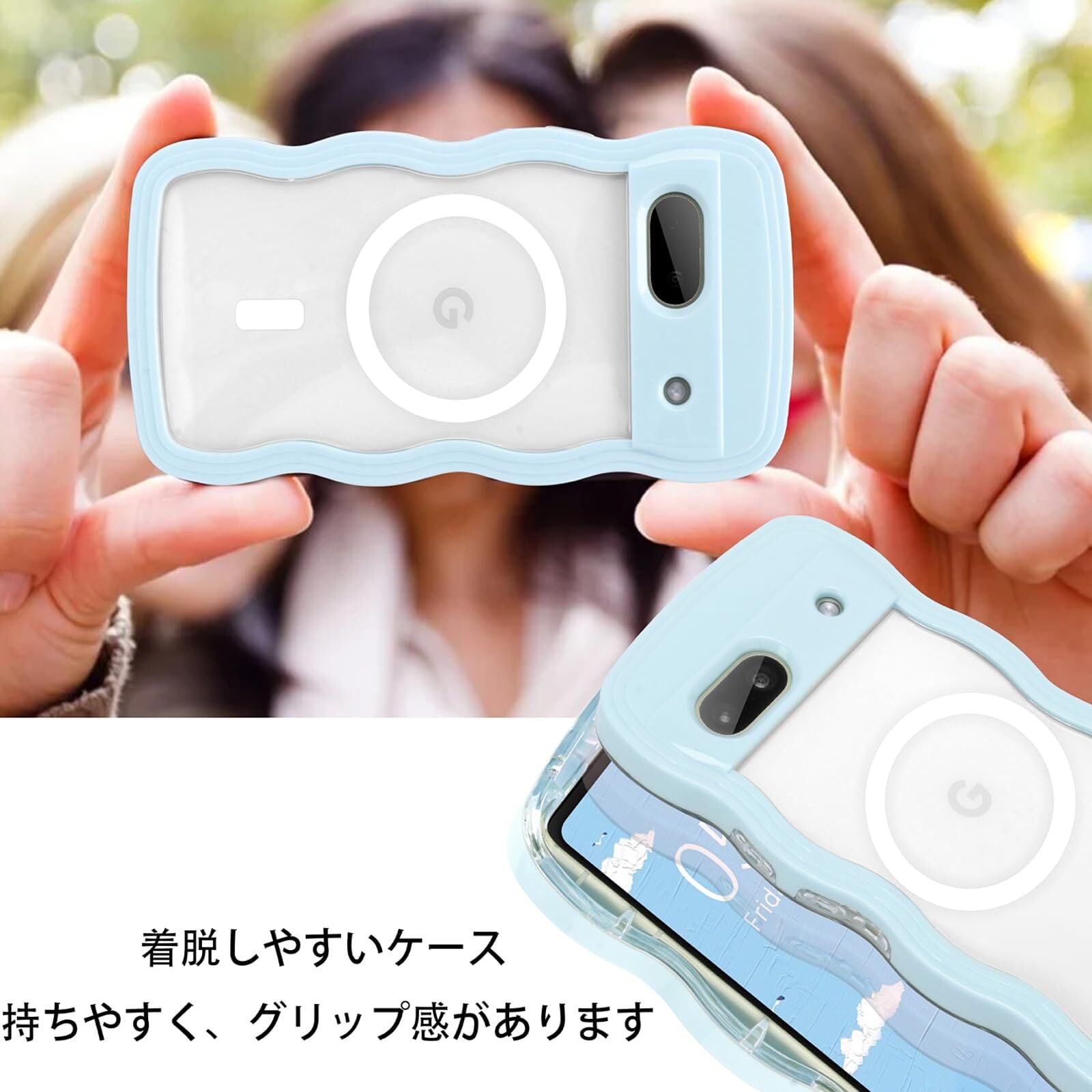 新着商品】可愛い 韓国 女子向け 手にフィット デザイン 透明 スマホ