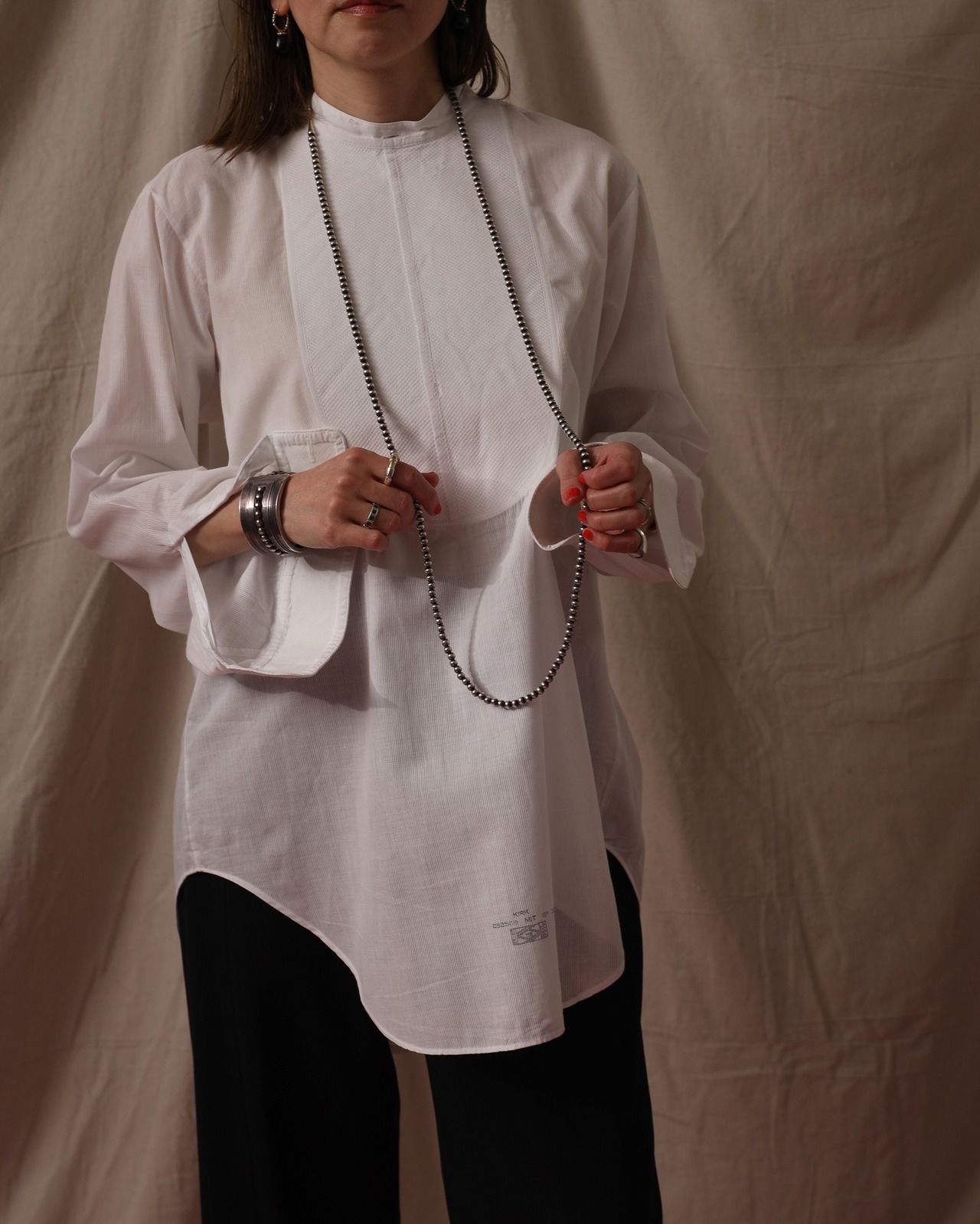 1940's Arrow / Open Back Shirt / Size M - White