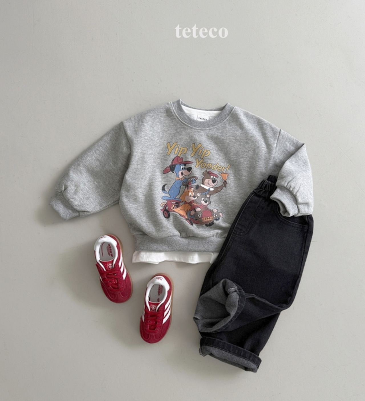 【取寄】teteco ビンテージMTM|秋服|韓国子供服| 26/AT