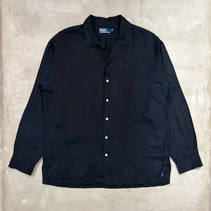 “Size L” Polo Ralph Lauren Silk × Linen Open Collar Shirt