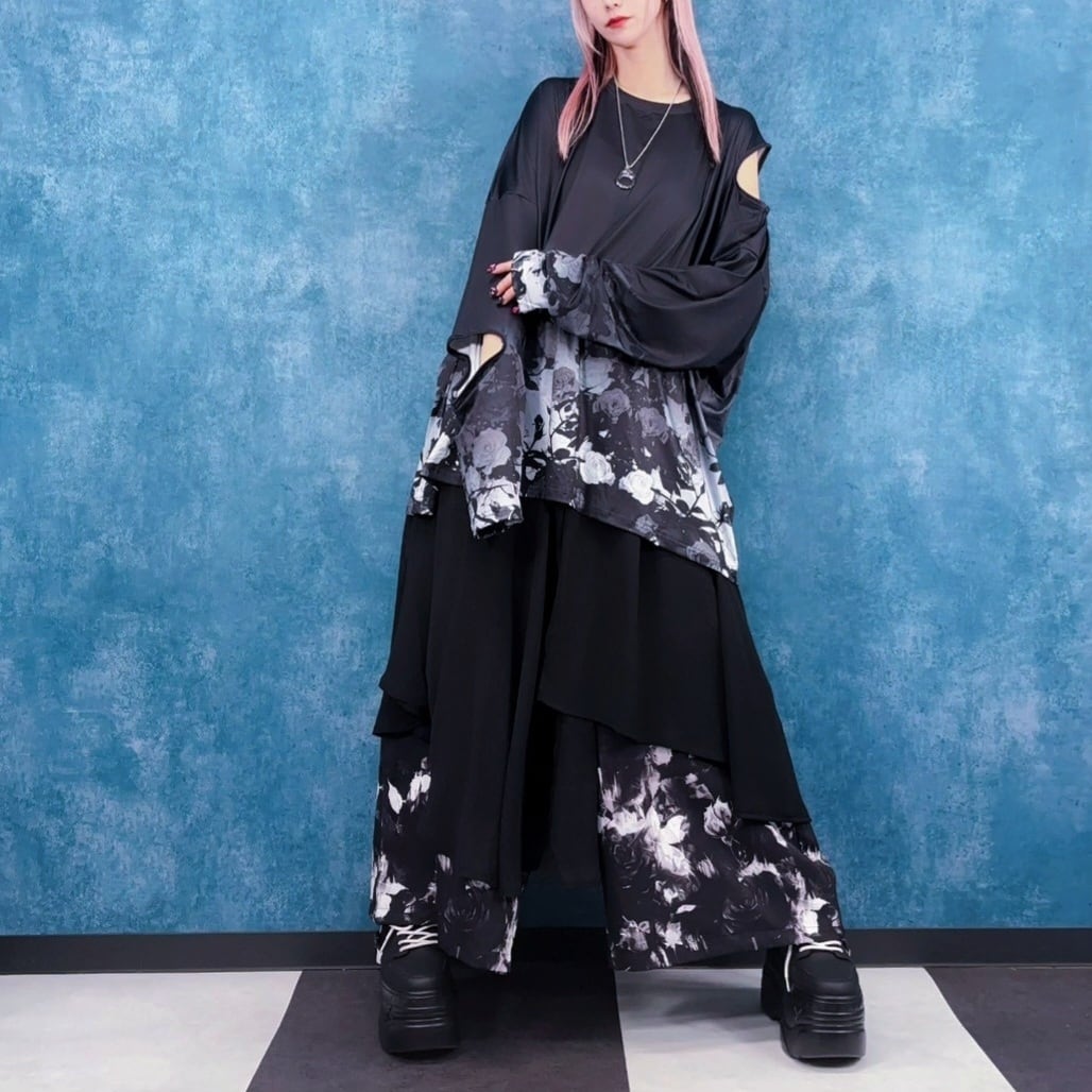 フラップレイヤードワイドパンツ【SHADOW ROSE】 | NIER CLOTHING