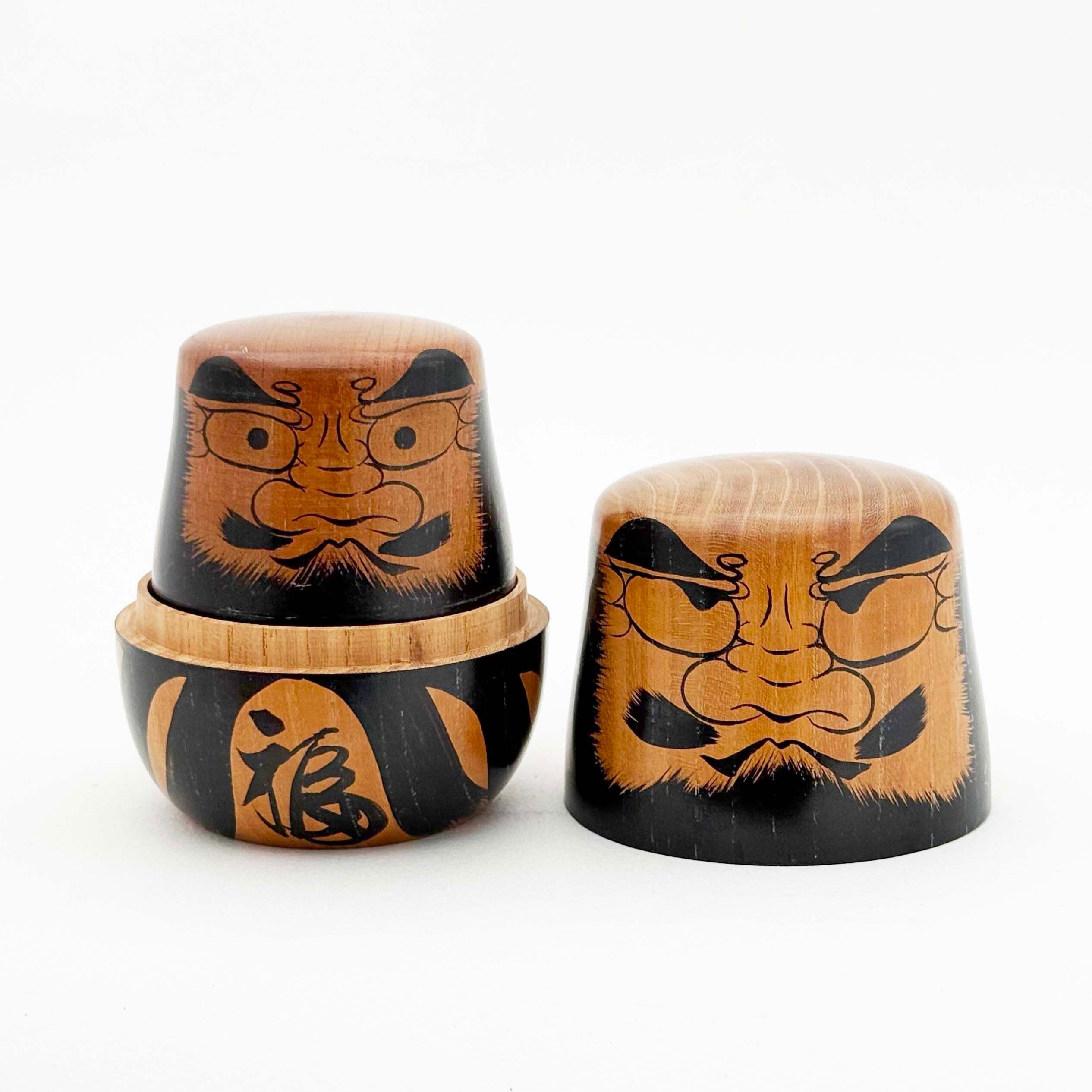 だるま入れ子 木地玩具（遠刈田系 / 佐藤保裕工人）