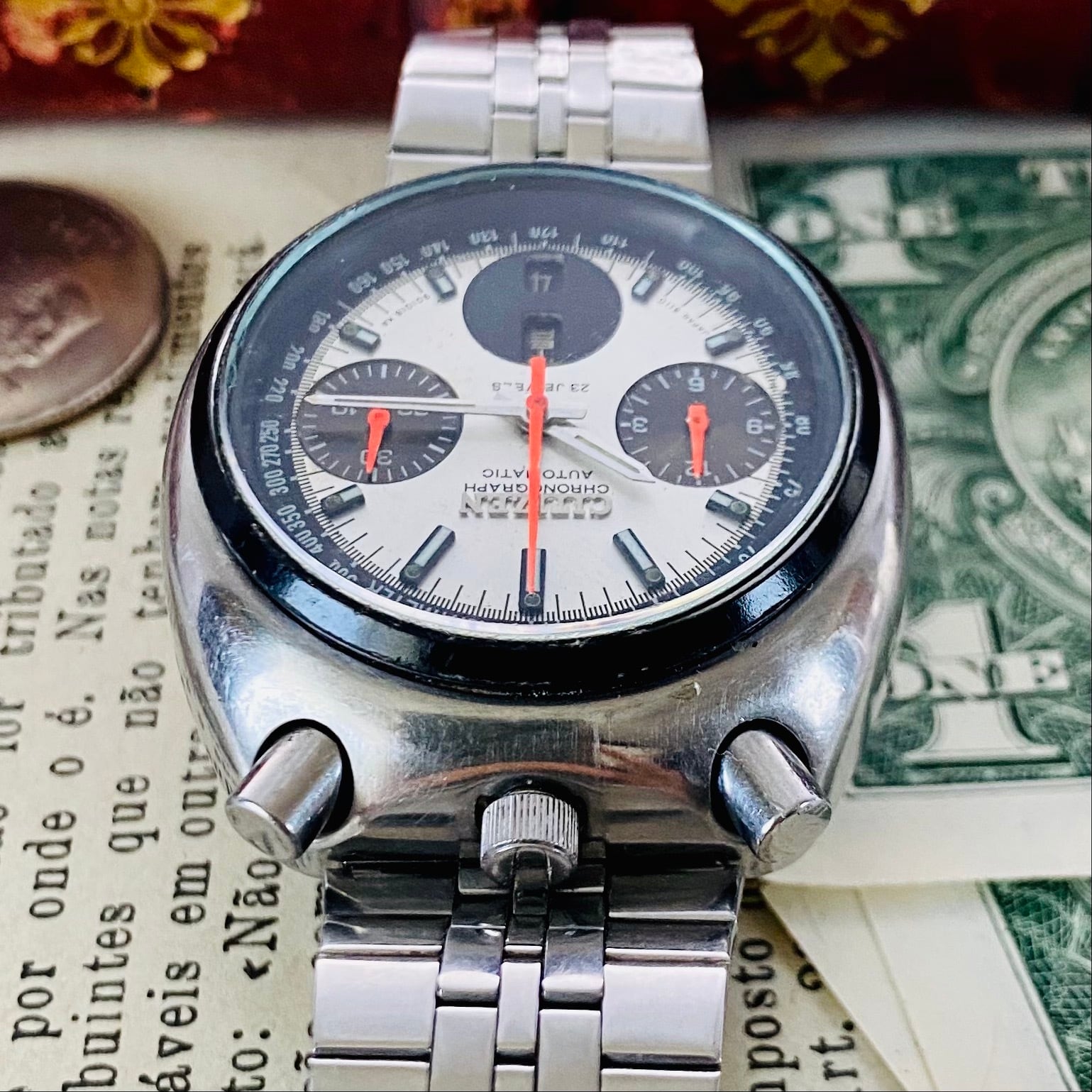 高級腕時計 シチズン】CITIZEN 8110A 23石クロノグラフ 自動巻 1967年