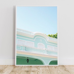 マカオのタイパビレッジの家の一角 / ポスター 写真 建物 アジア パステルカラー