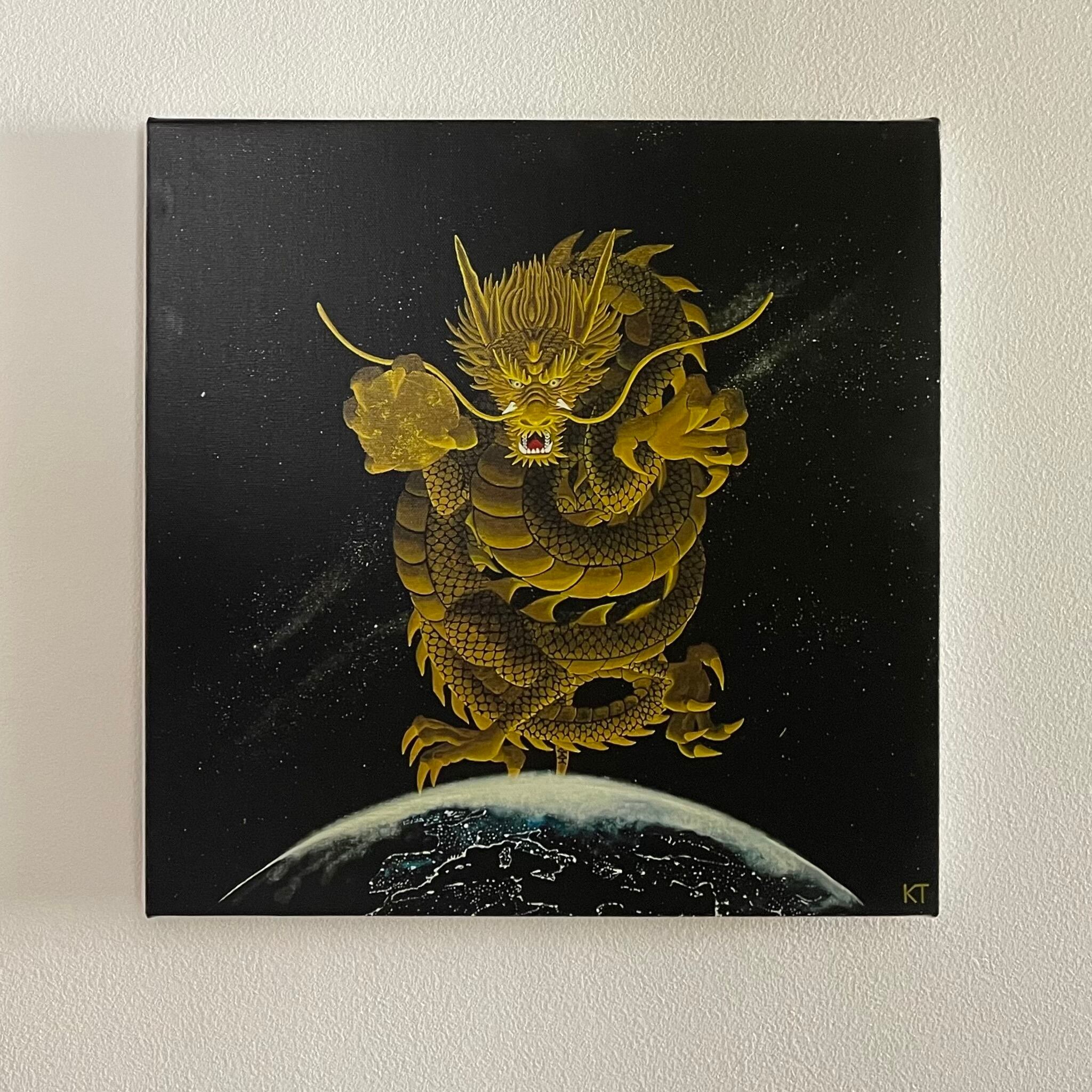 虹龍(歌龍】SSサイズ│うつくしい龍イラスト│龍の絵スピリチュアル