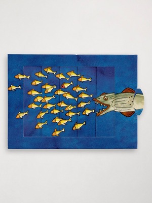 絵が変わる グリーティグカード 「魚の学校」  / Living Card "Fish's School" Bärenpresse