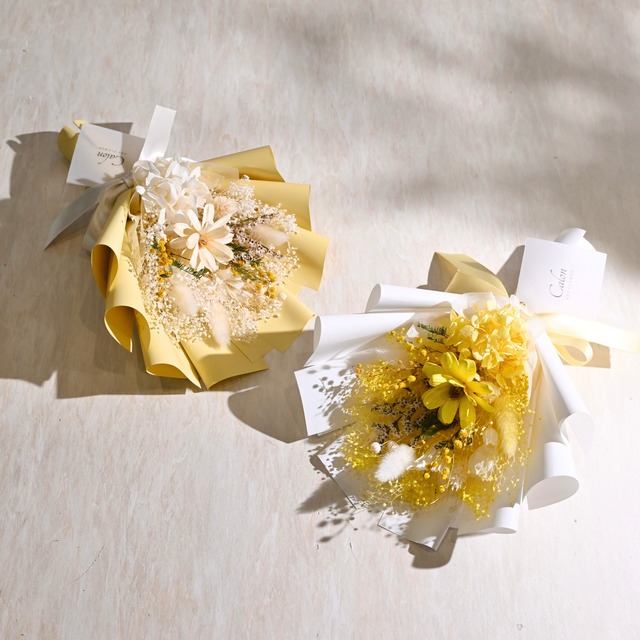 ホワイト&グリーン♡ドライフラワースワッグ ガーランド