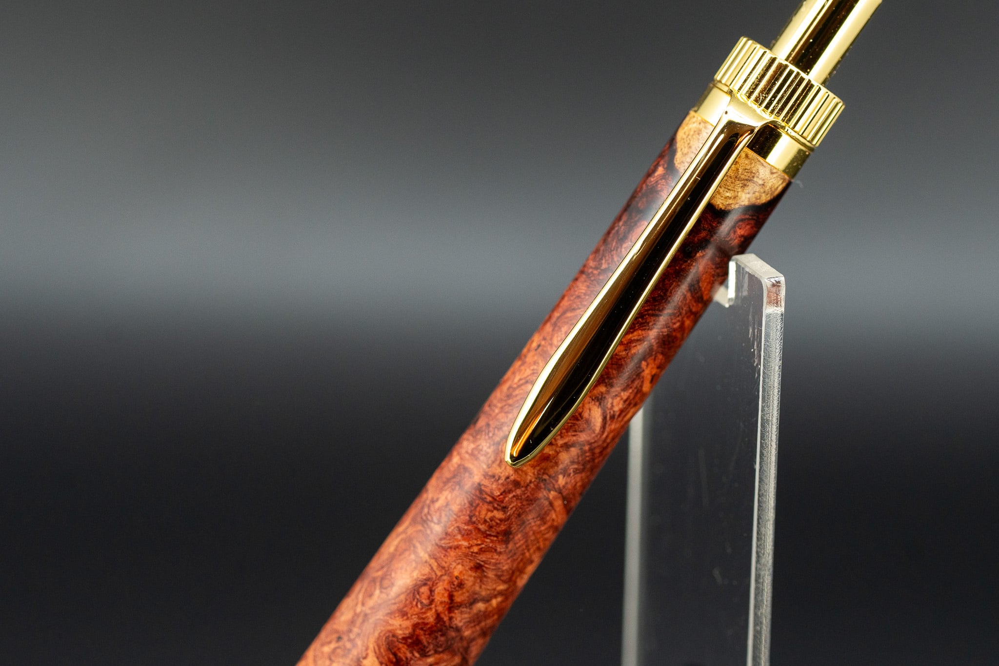 【朱色の銘木】 本花梨 瘤杢 紅白 特上 gold BP