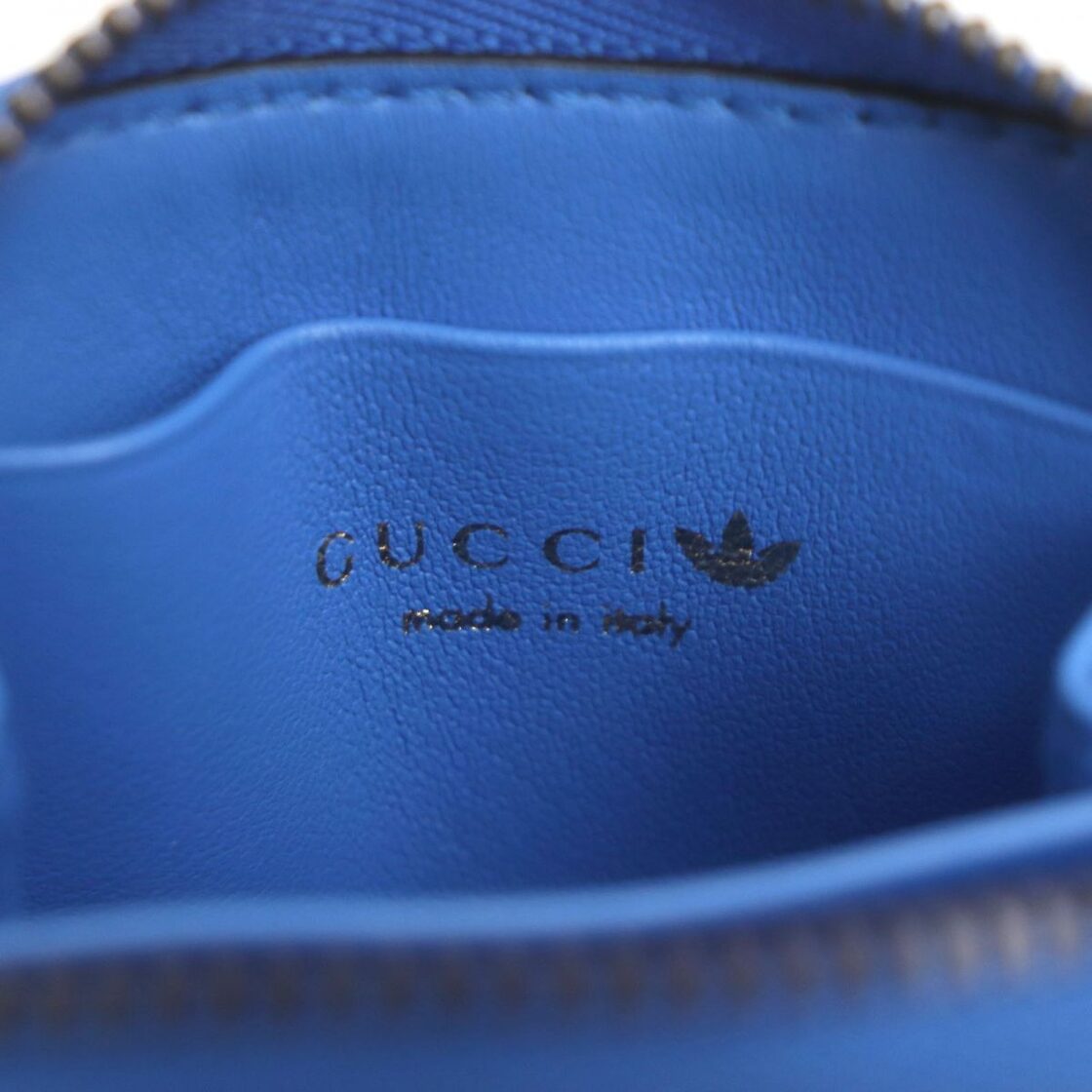 未使用品▽GUCCI×adidas グッチ×アディダス コラボ 721903 マルチコインケース/財布 ブルー×ホワイト イタリア製 メンズ  箱・保存袋付き | Pay ID