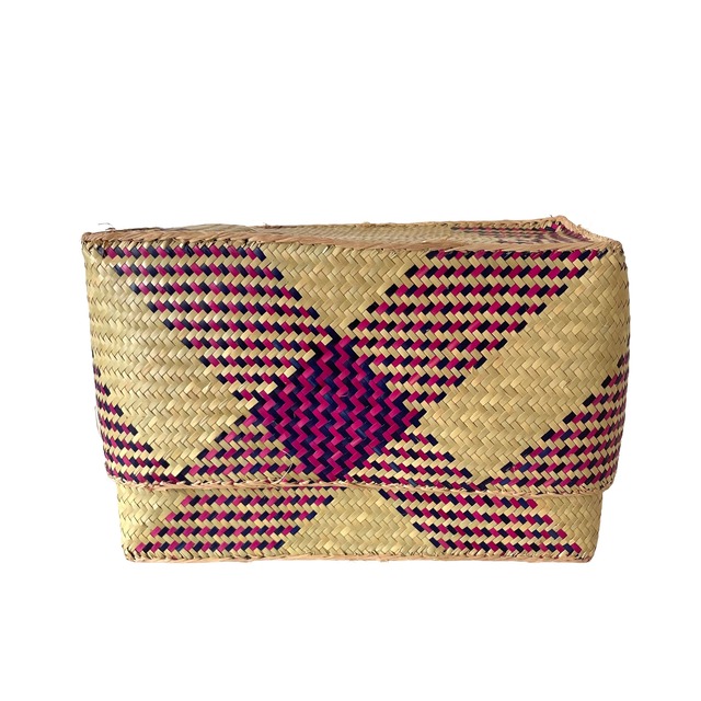 Rectangular colourful basket M w26cm×15.5cm×h16cm四角カラフル蓋付き収納かご