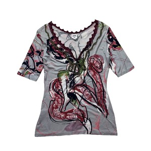 Jean Paul GAULTIER FEMME print stretch pullover