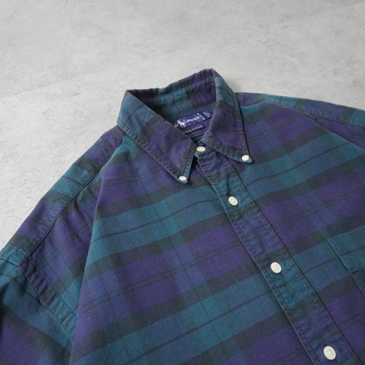 90s Ralph Lauren black watch shirt "The Big Oxford" [L] 古着 - 3