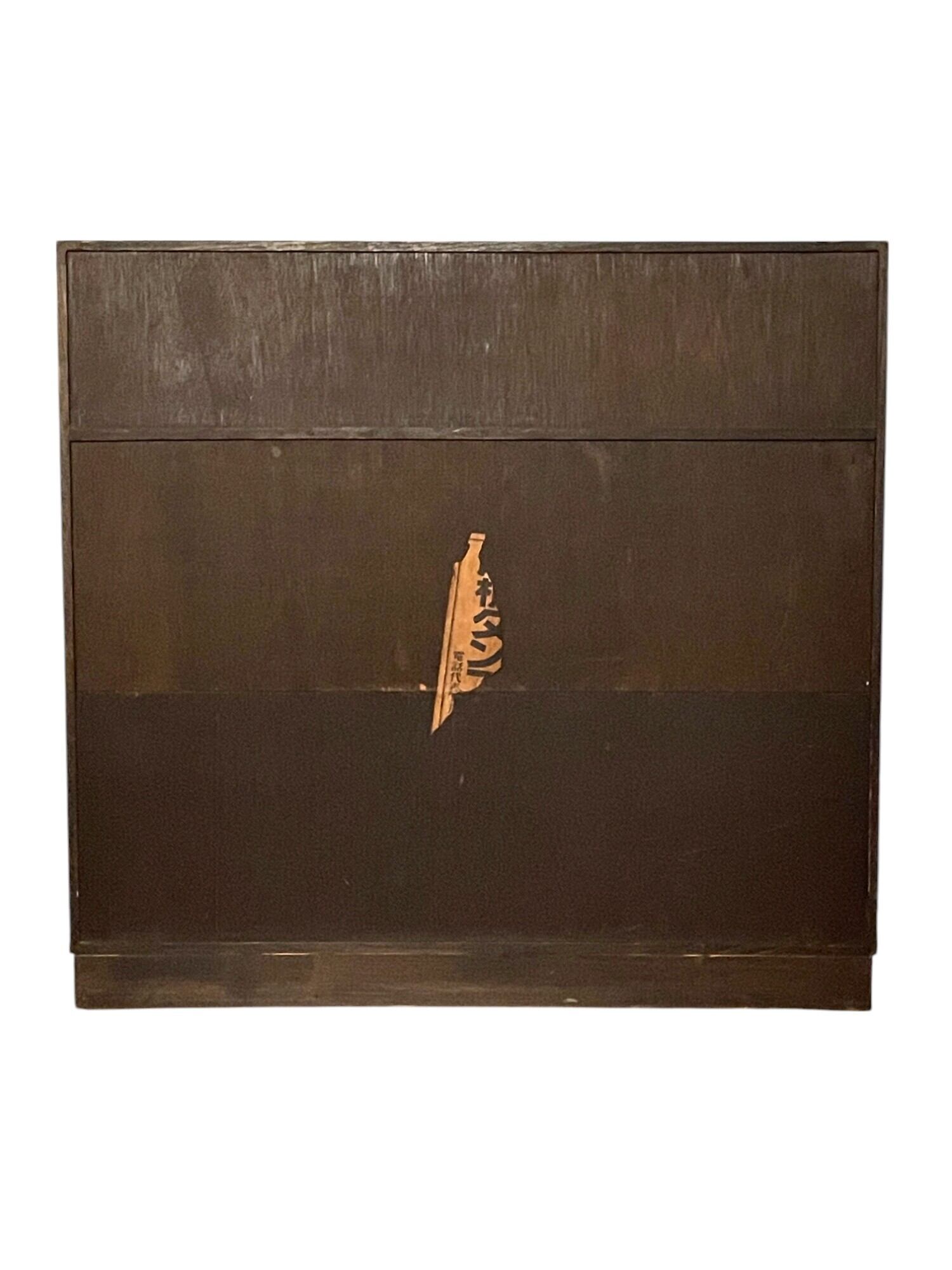 昭和レトロ】茶ダンス｜収納棚｜ガラス戸付き｜キズあり｜木目調