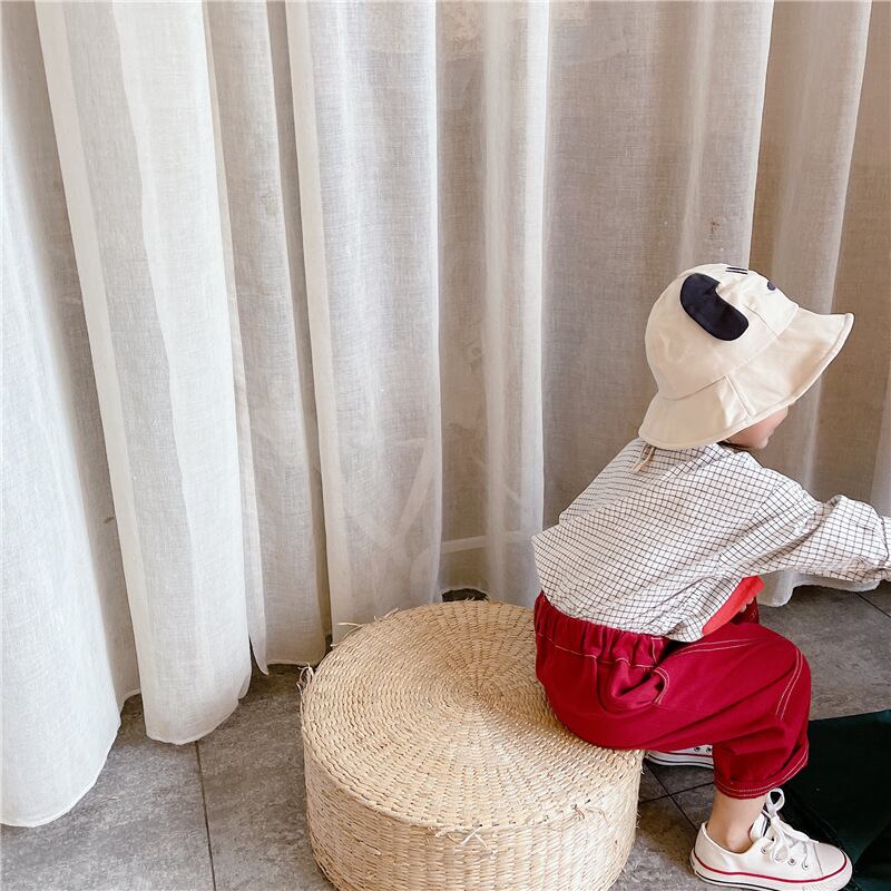 【即納】赤いポッケのグラフチェックシャツ|海外子供服|韓国子供服