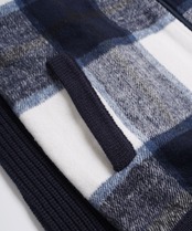 【#Re:room】WOOL CHECK SWITCHING ZIP UP KNIT JACKET［REK132］