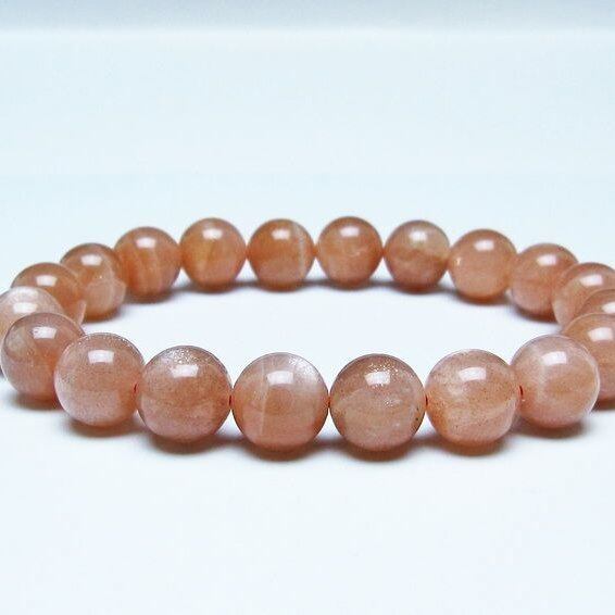 オレンジムーンストーン ブレスレット 10mm 一点物 メール便可 [M便 1/10] 111-48514