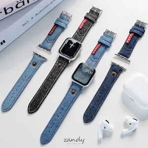 【デニムレザーバンド】B008 アップルウォッチバンド デニム&レザーベルト Apple Watch