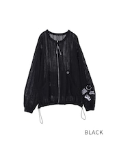 COOLAパッチローゲージニットブルゾン (BLACK) CQ-46101