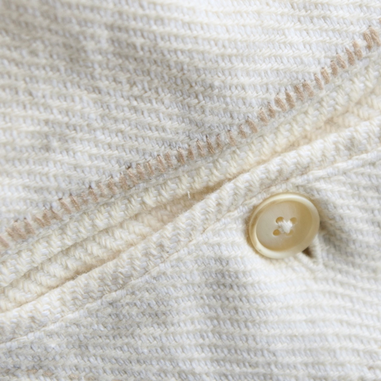 GUPTIHA(グプティハ) TEORI Washed Twill Pants  手織りコットンツイル イージーパンツ（ホワイト）