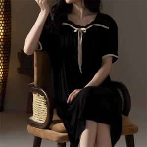 【送料無料】 パジャマ ナイトウェア ワンピース 2色 ロング ひざ丈 カップ付 ブラ付き 袖あり 半袖 ラウンドネック Aライン フレア バイカラー 薄手生地 可愛い 大人可愛い きれいめ シンプル カジュアル コンサバ 華やか 大人 上品 おしゃれ こなれ感 フェミニン ガーリー 無地 夏 レディース 女性用 ママ 20代 30代 40代 部屋着 普段使い ファッション スタイル 楽ちん 体型カバー 定番 プチプラ 着痩せ 大きめ ゆったり ゆる ブラック グレー くすみカラー 大人カラー