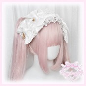 ♡【全9色】 クラシカルフリルレース ダブルリボンヘッドドレス green ♡