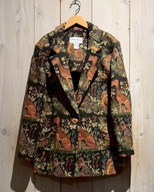 【a.k.a.C.a.k.a vintage】Animal Pattern Vintage Goblin Tailored Jacket