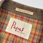 Papas パパス 裏チェック コーデュロイ カバーオール ジャケット L/ベージュ系 メンズ