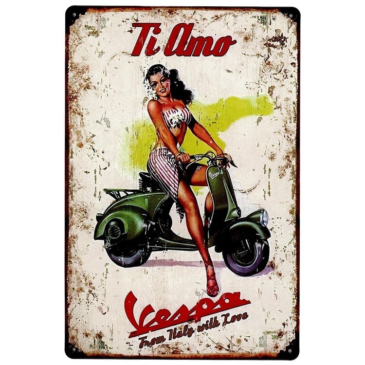 Vespa (1) ベスパ ブリキ看板 メタルサインプレート サインボード USA