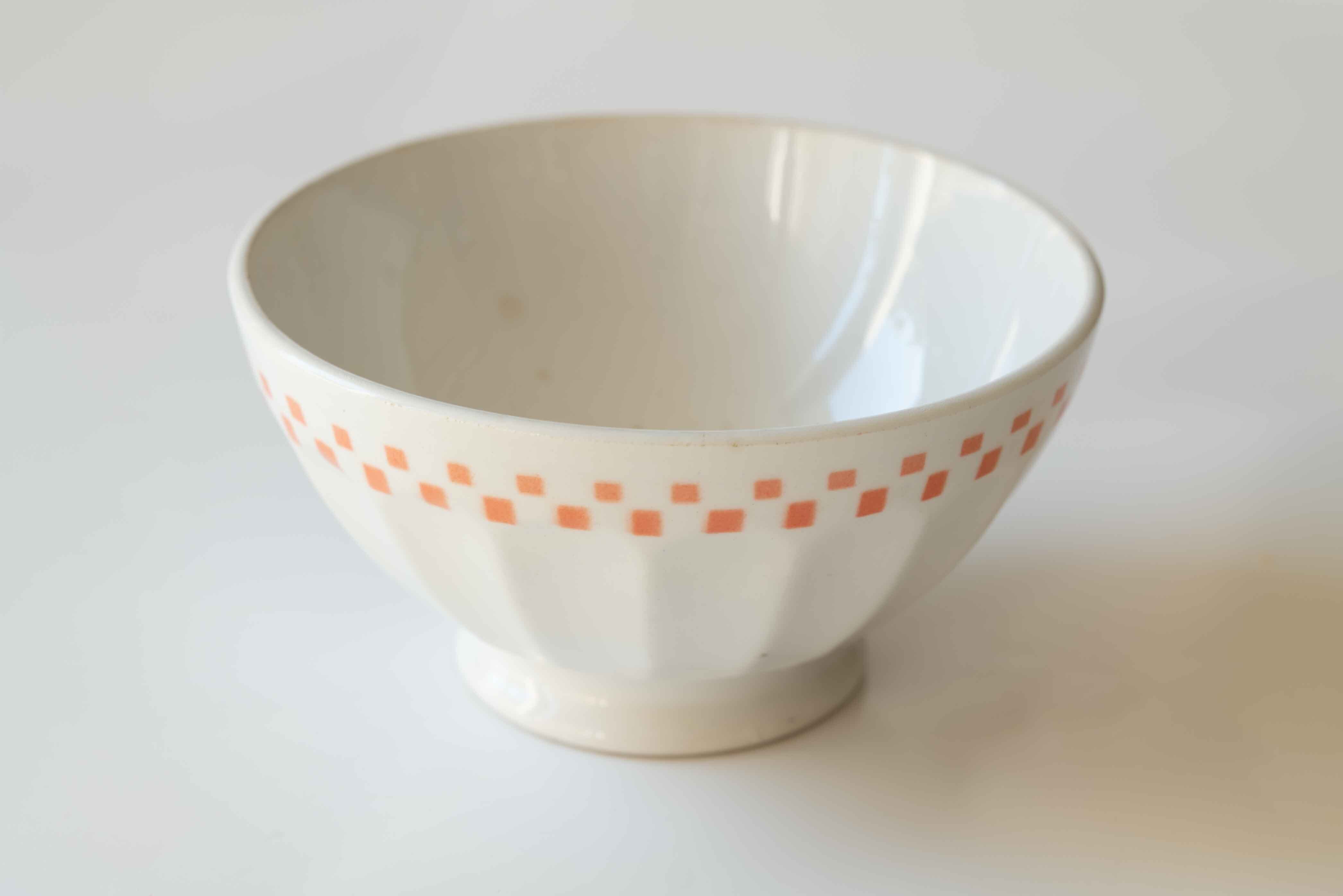 Lunevilleリュネヴィル(刻印なし) ピンクオレンジのチェック柄 No.3のプリントあり