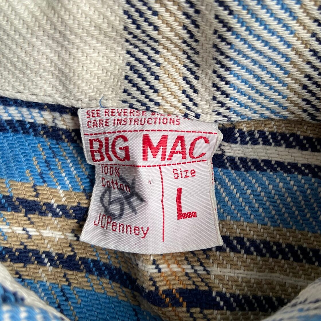 70年代 BIG MAC ビッグマック チェック柄 長袖 ヘビーネルシャツ 