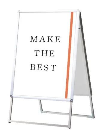 ポスターグリップスタンド看板 屋外用 A1両面シルバー (防水パック付)