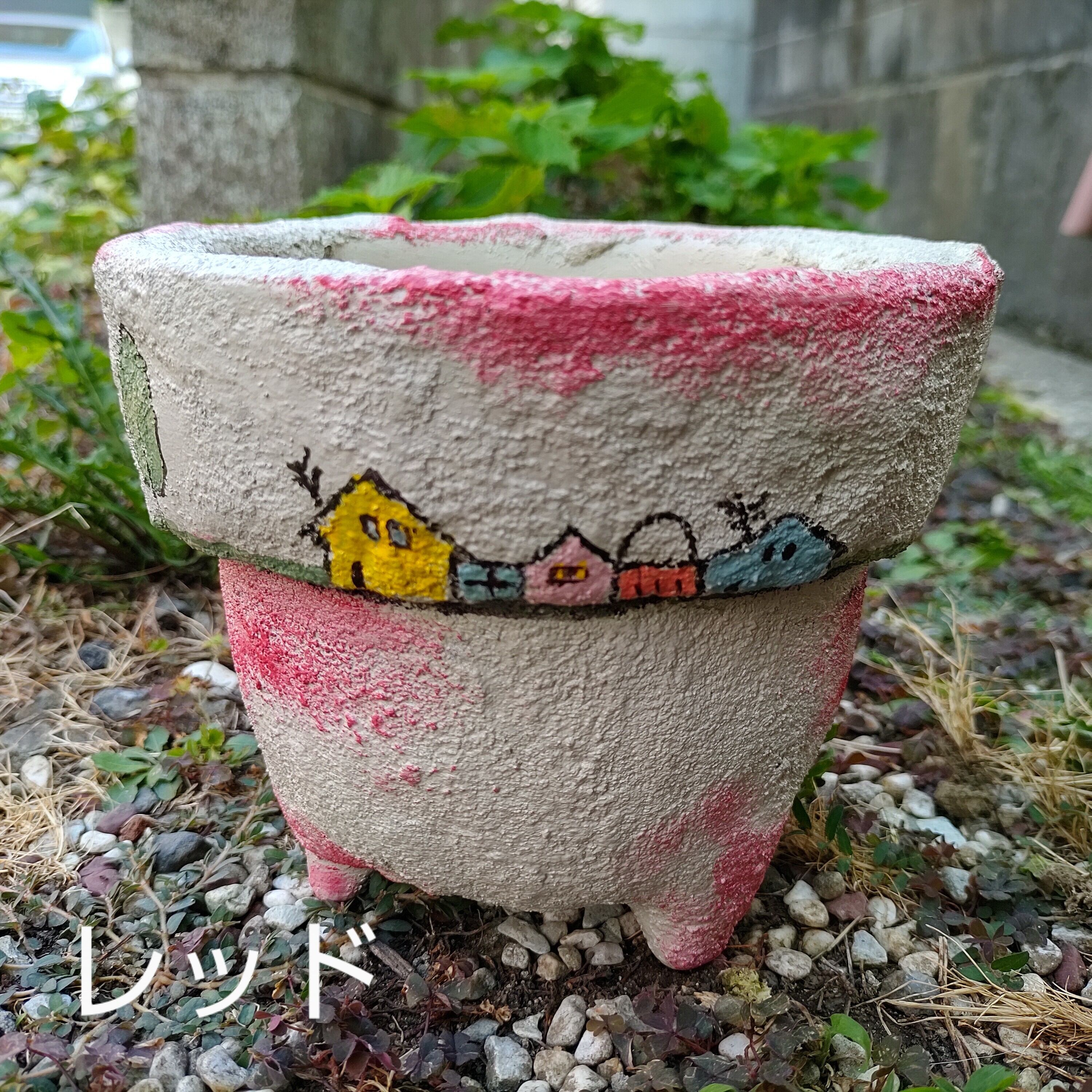 足付きモルタルHouse鉢(手作り) | RuPo 多肉植物専門店