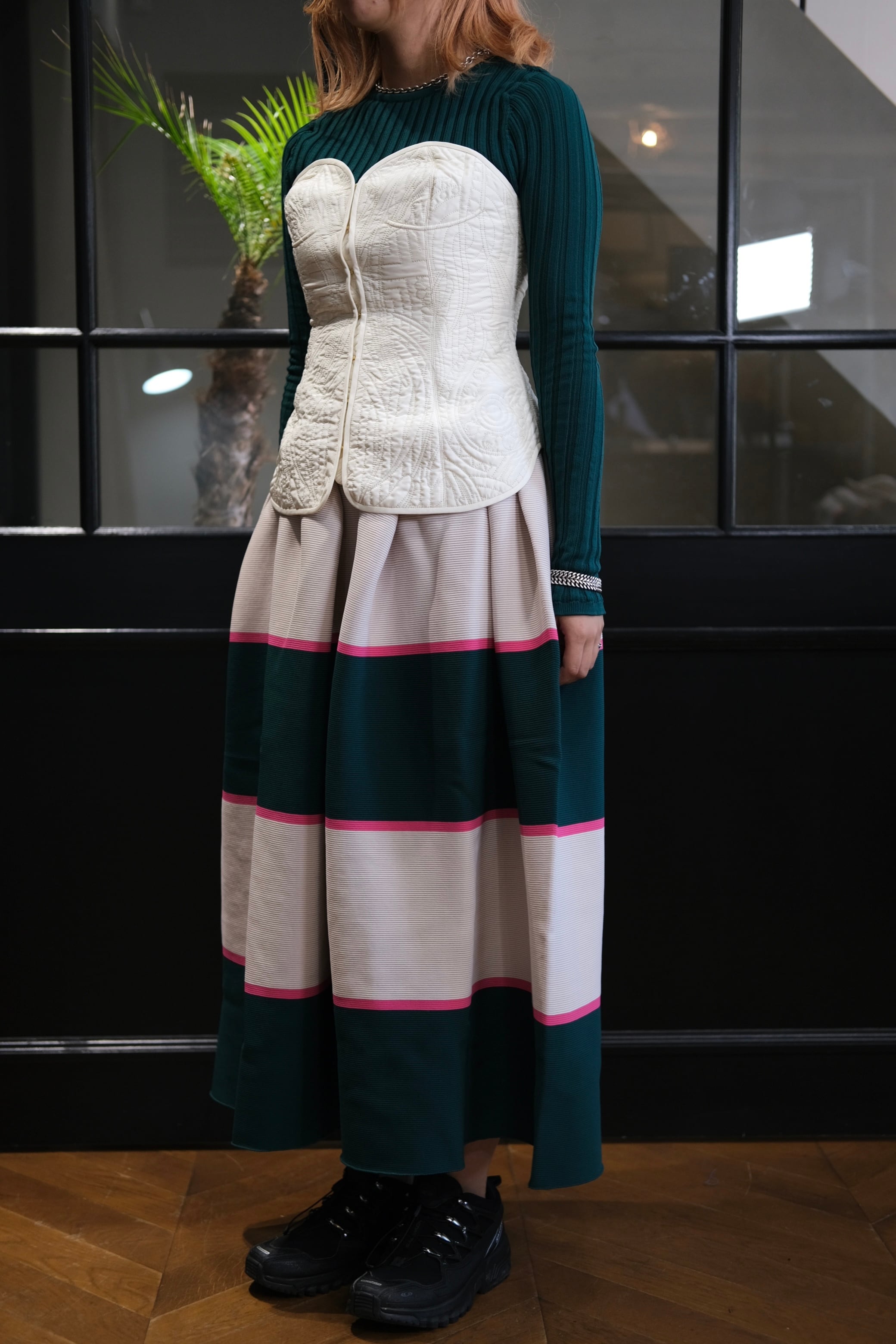 Mame Kurogouchi】Floral Quilted Silk Bustier | loop