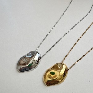 long stone charm necklace