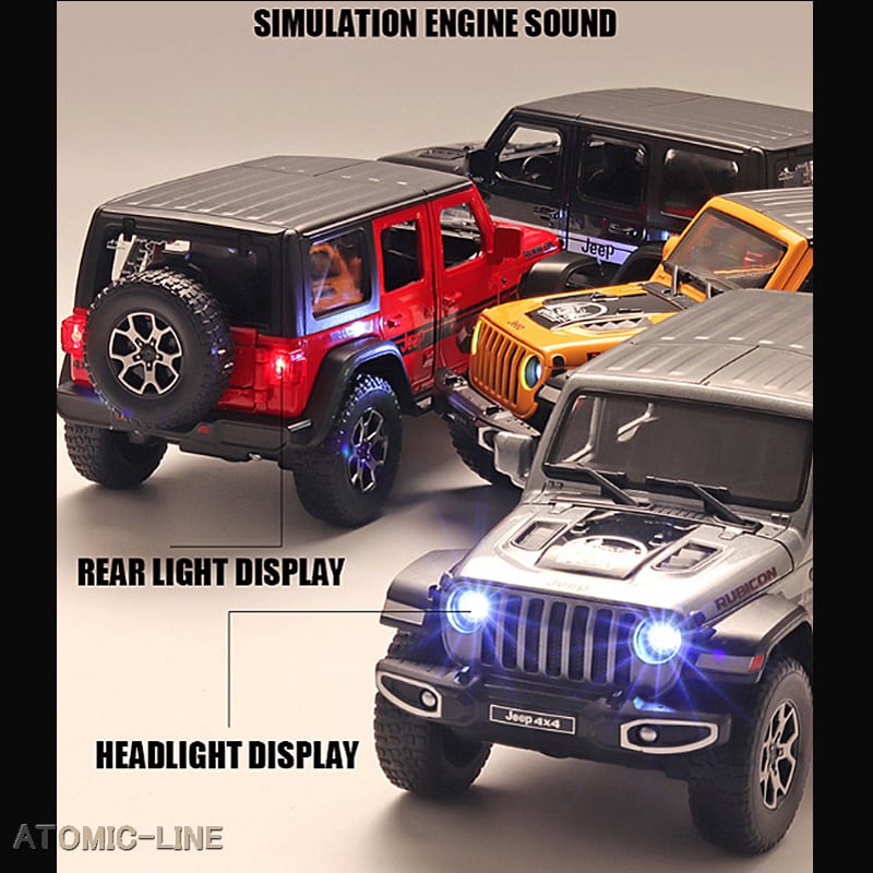 Jeep ラングラー 1/24 ミニカー 全4色 ライト点灯 エンジン Jeep ラングラー 1/24 ミニカー 全4色 ライト点灯 エンジン