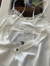 レース付きショートサテンパジャマ ツインセット