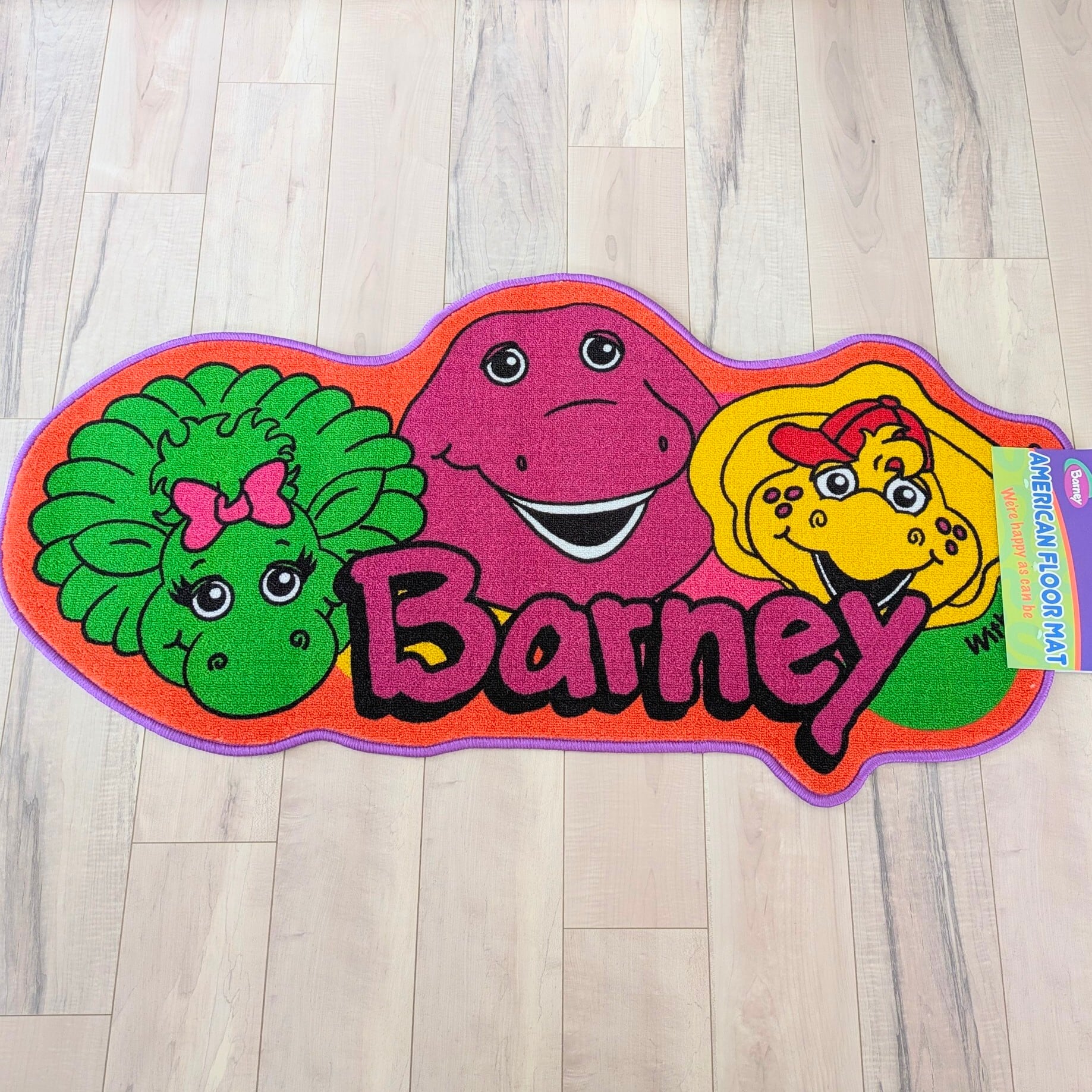 ♧【 Barney & Friends（ バーニー&フレンズ ） 】American MAT ( 裏面滑り止め加工 ) / キッチンマット / ふかふかマット / フロアマット / バス / エントランス / ロングバージョン〚アメリカン雑貨 アメトイ〛