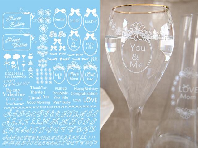 ガラス用 HAPPY MESSAGE ホワイト (ポーセリンアート転写紙)