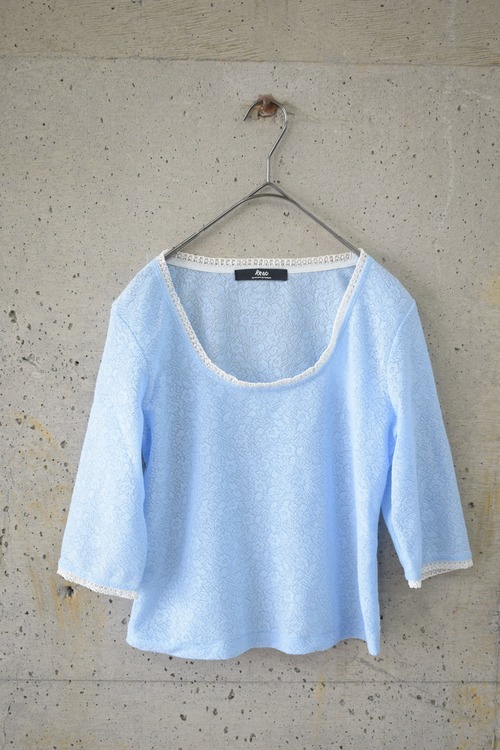 Light blue floral lace top